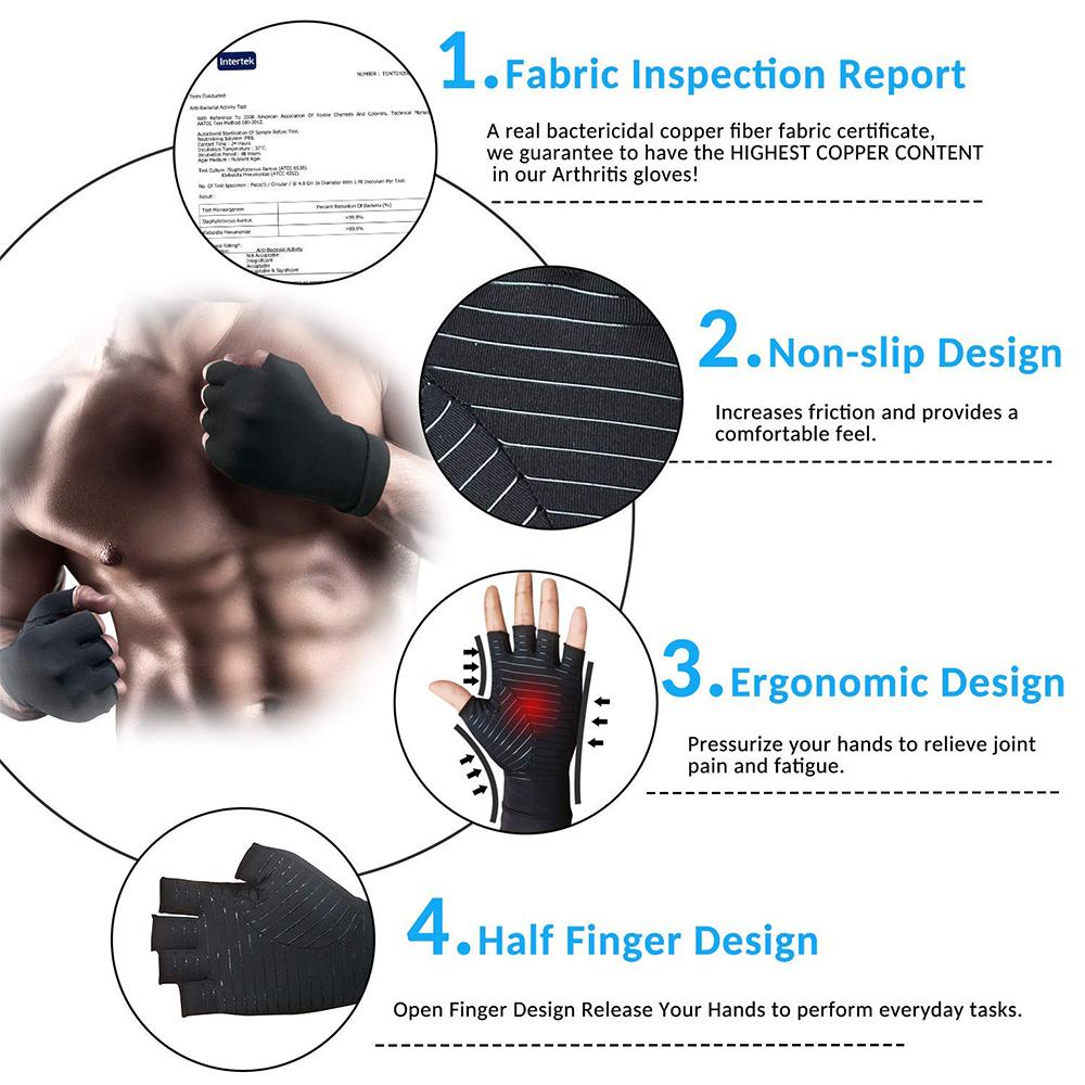Unisex Compression Half Finger Support Gloves