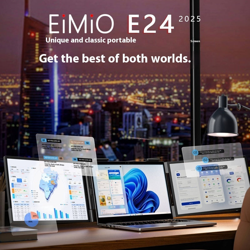 14 inch Dual Screen Portable Laptop Monitor, Left and Right 1080p Display