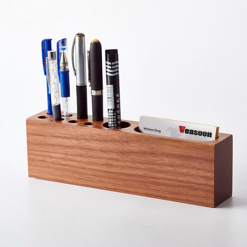 Wooden pen holder for Desk