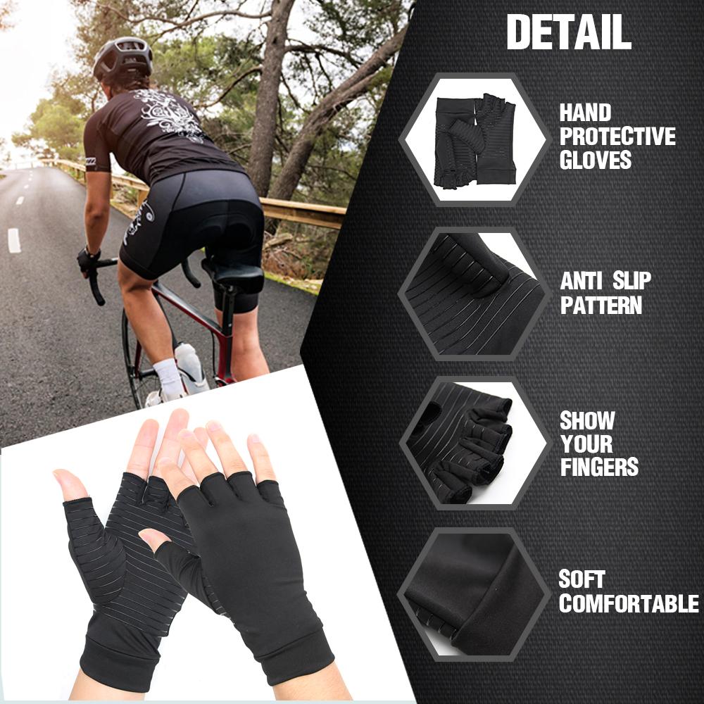 Unisex Compression Half Finger Support Gloves