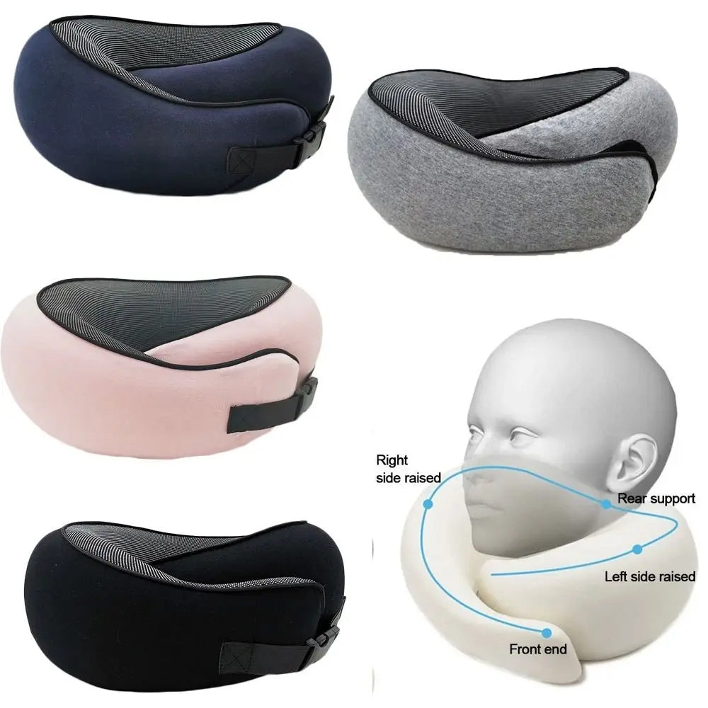Soft Memory Foam Travel Neck Pillow U Shape Adjustable Support