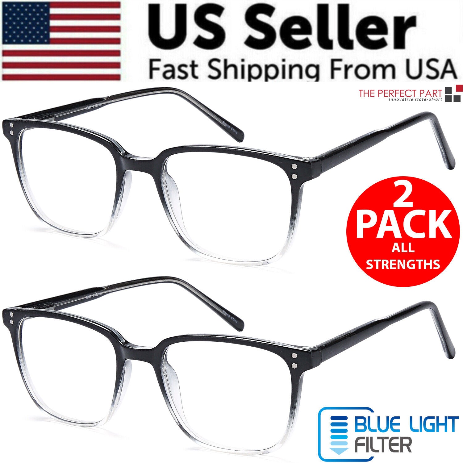 2 Pack Unisex Computer Reading Glasses