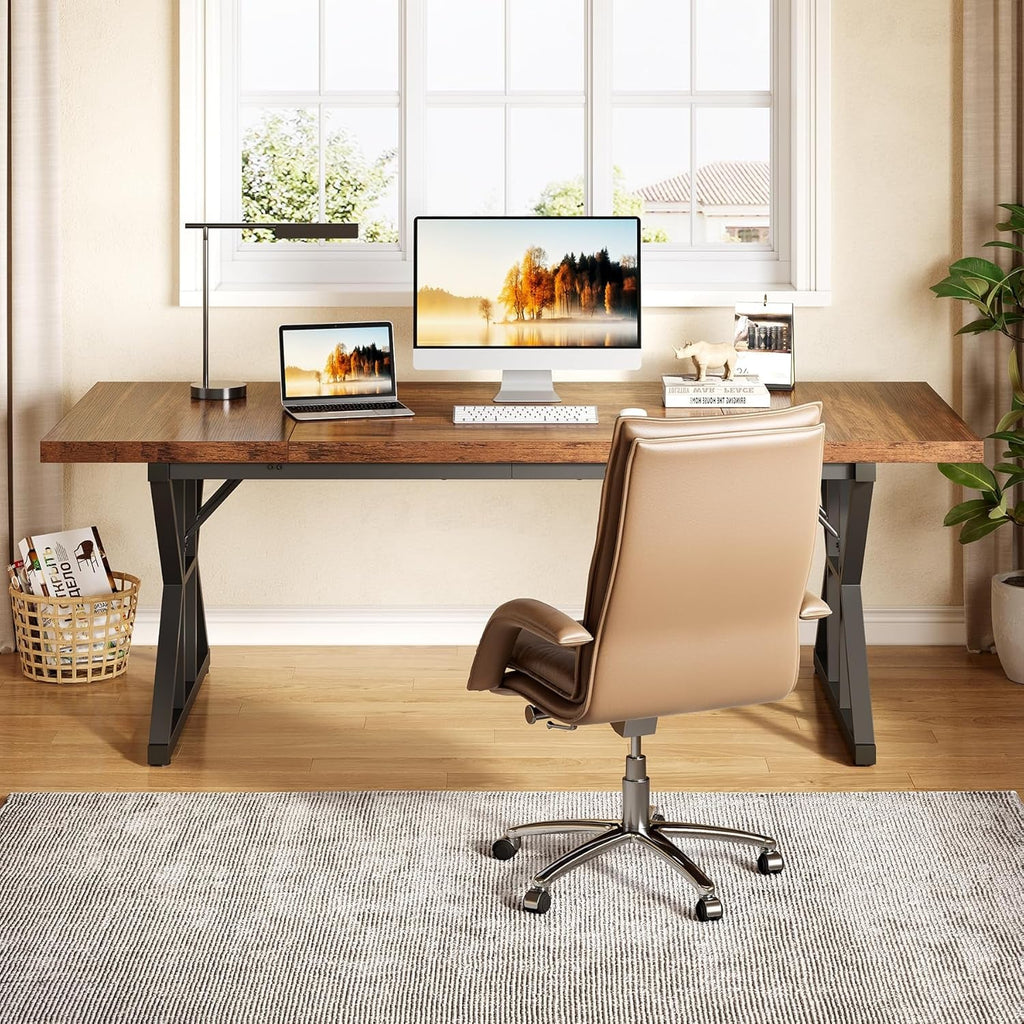 70.8" Wooden Executive Office Desk – Modern Work Desk with Spacious