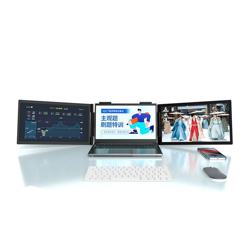 14 inch Dual Screen Portable Laptop Monitor, Left and Right 1080p Display