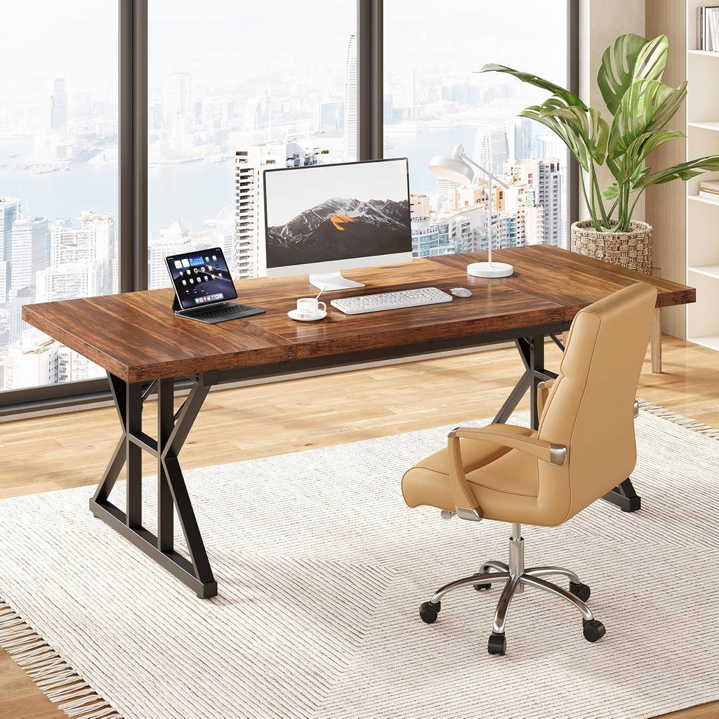70.8-inch wooden executive office desk modern spacious workstation