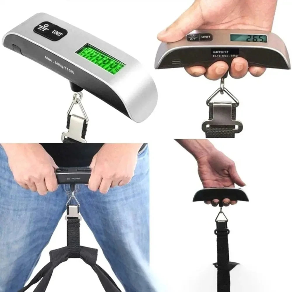 Portable Digital Luggage Scale with LCD Display, 110 lb / 50 kg Capacity