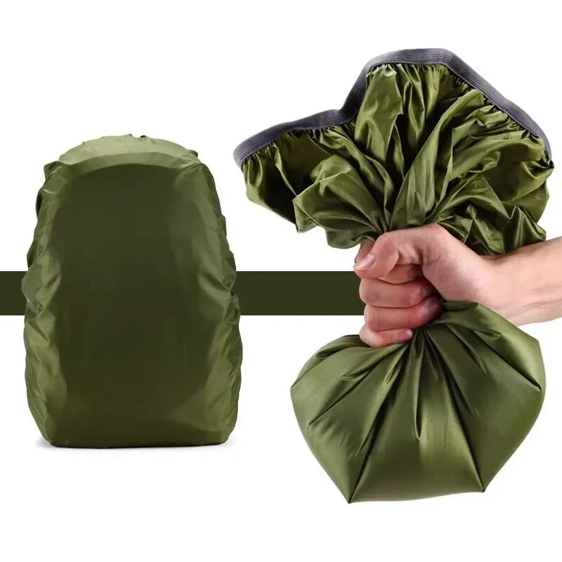Water-resistant fabric texture of 60L backpack cover outdoor protection”