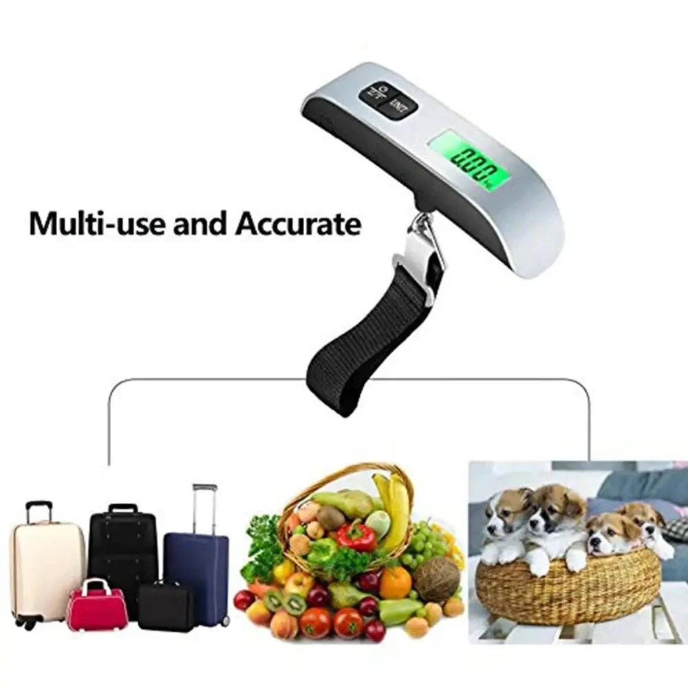 Portable Digital Luggage Scale with LCD Display, 110 lb / 50 kg Capacity