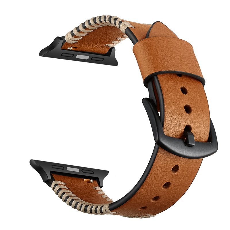 Genuine Leather Apple Watch Band – Hand-Stitched Replacement Strap