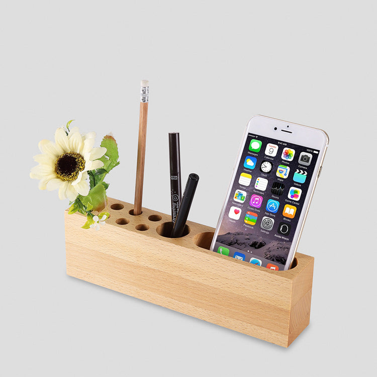 Wooden desk organizer