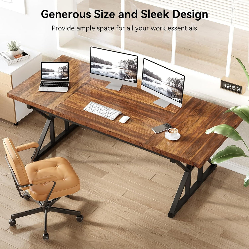 70.8" Wooden Executive Office Desk – Modern Work Desk with Spacious